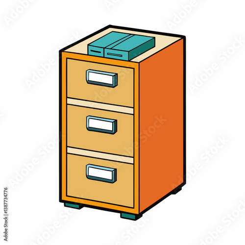 3d render of a file cabinet