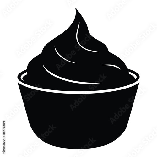 Minimalist Sour Cream icon vector