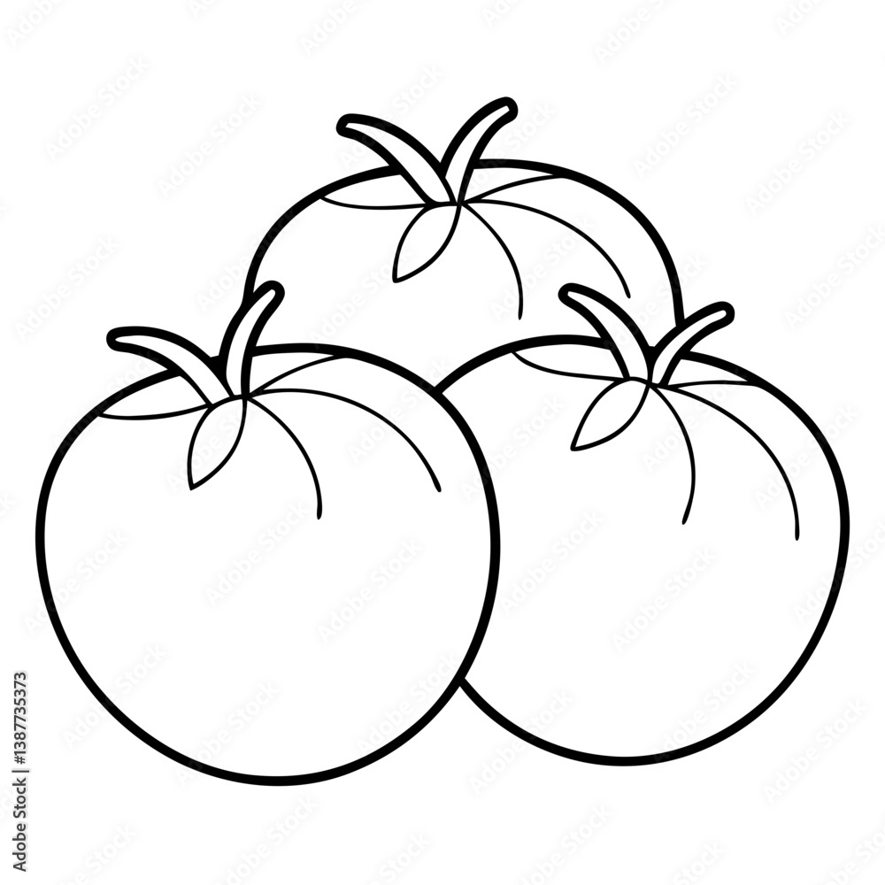 Tomatoes Food Coloring Book Page Line Art Drawing Tomatoes Food Coloring Book Page Line Art Drawing