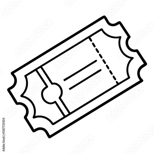 Versatile Ticket Coloring Page Line Art Drawing