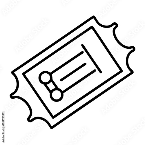 Versatile Ticket Coloring Page Line Art Drawing