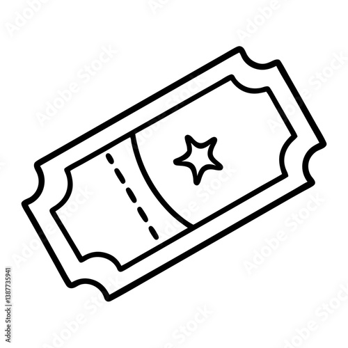 Versatile Ticket Coloring Page Line Art Drawing