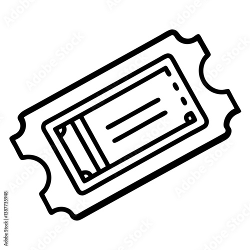 Versatile Ticket Coloring Page Line Art Drawing