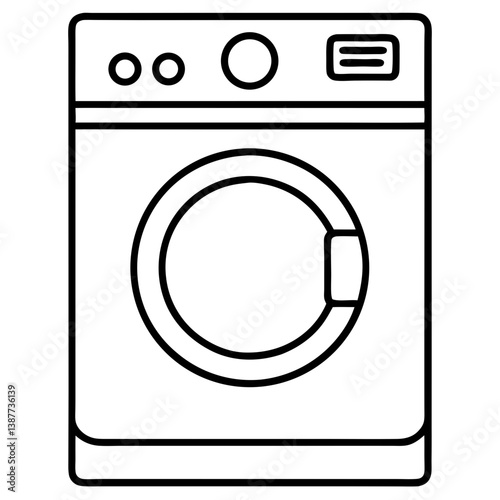 Washing Machine Coloring Page Line Art Drawing