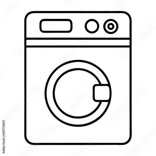 Washing Machine Coloring Page Line Art Drawing