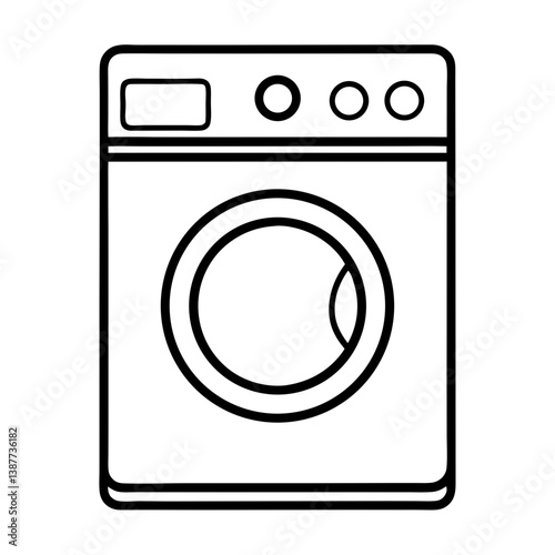 Washing Machine Coloring Page Line Art Drawing