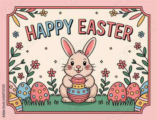 Easter poster, Easter banner, banner, Easter clipart, happy Easter, Easter 2025, 2025, Easter celebration, easter sublimation, easter card, easter, bunny, rabbit, egg, card, spring, cartoon, holiday, 