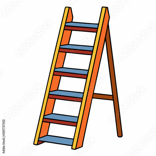 ladder on white background