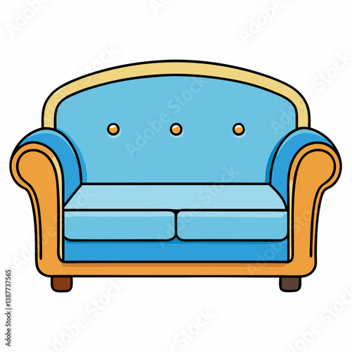 blue sofa isolated on white