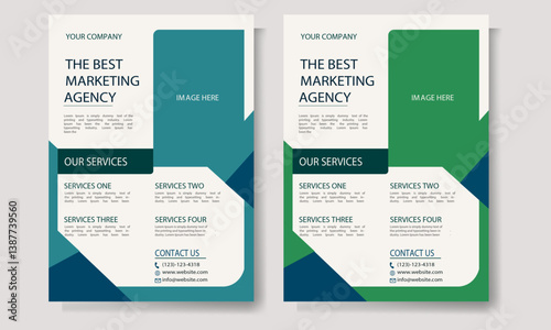 Modern flyer design template for business infographics and presentations with web elements and icons