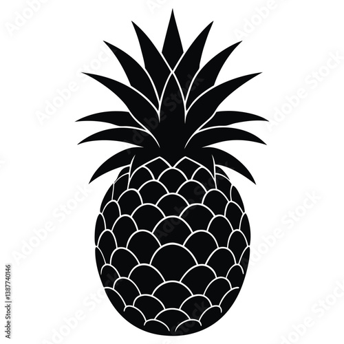 A fresh and ripe pineapple illustration, showcasing its natural sweetness, juiciness, and tropical appeal