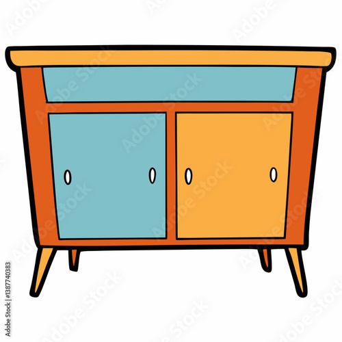 wooden cabinet isolated on white