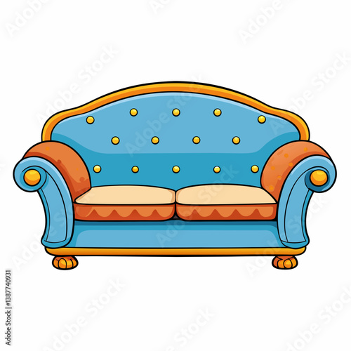 red sofa isolated on white
