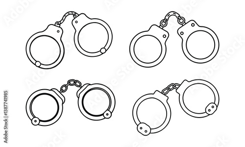 handcuff icon silhouette vector illustration.