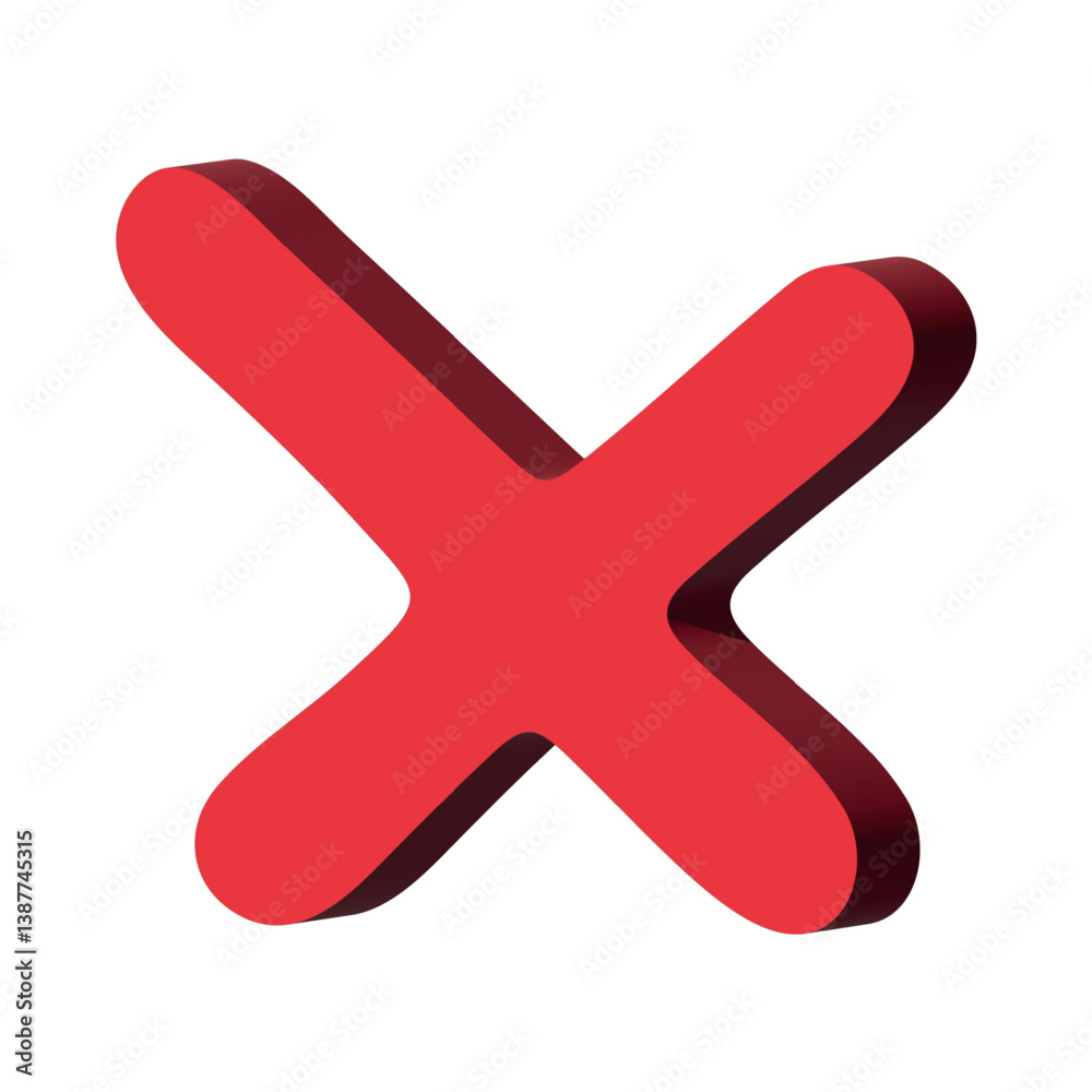 3d cross mark clipart Single element for design 3d cross mark clipart Single element for design