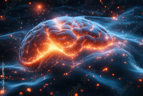 Neural Sparks – Artistic Visualization of Brain Activity Illuminated by Electric Pulses photo