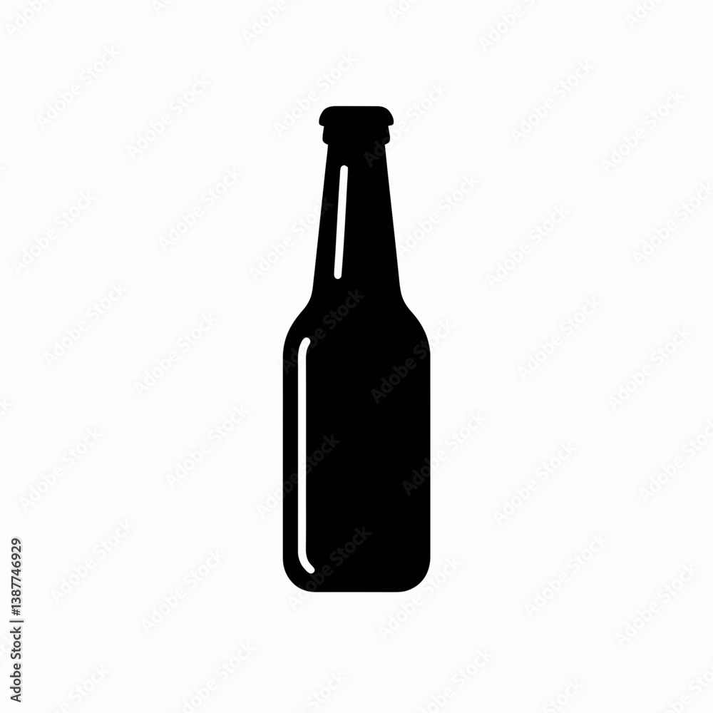 very simple flat and single minimalist Bottle Neck Silhouettes in black on a white background very simple flat and single minimalist Bottle Neck Silhouettes in black on a white background