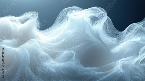 Dynamic fluid motion abstract art digital creation surreal design tranquil atmosphere aerial perspective