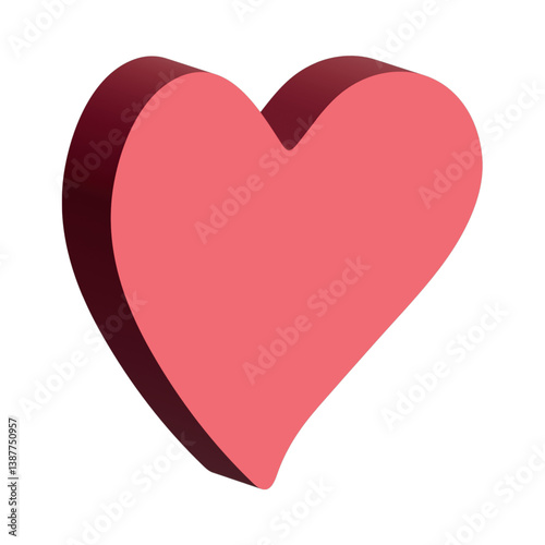 3d heart clipart Single element for design