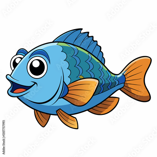 vector illustration of a cartoon fish