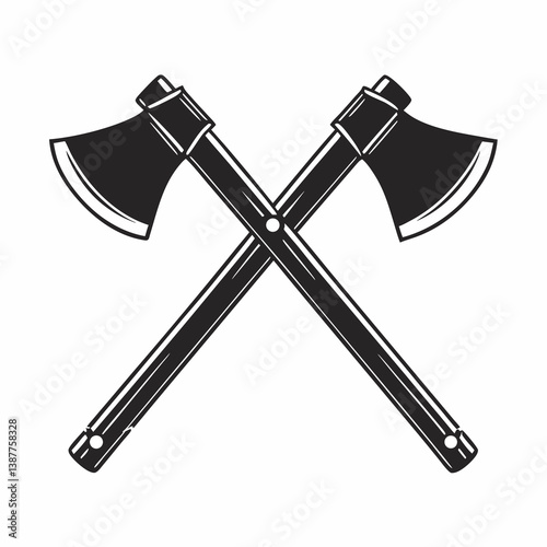 Simplistic Axes Crossed Vector Art.