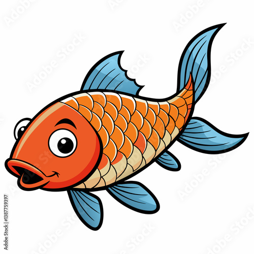 vector illustration of goldfish