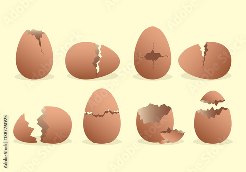 Broken Egg Vector Illustration Cartoon Eggshell Broken
