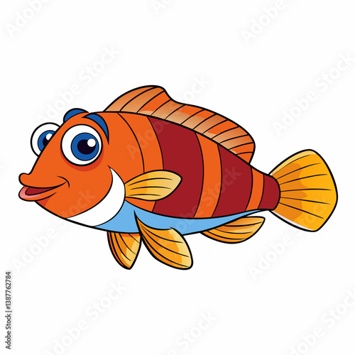 vector illustration of a goldfish