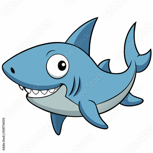 shark cartoon isolated on white