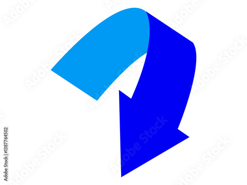 twist ribbon up and down 3d arrow 