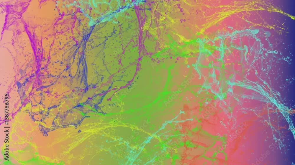 Marble abstract background with a pattern of fancy multi colored lines. Smooth flow