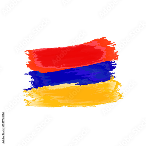 Armenian flag in grunge style. National flag of Armenia. Vector illustration.