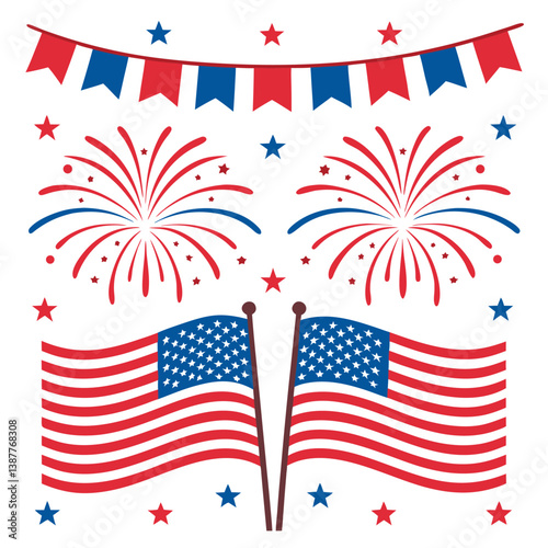 


The 4th of July vector illustration.
