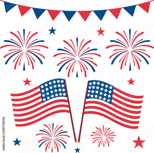 


The 4th of July vector illustration.

