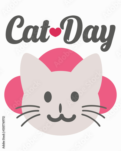 World Cat Day typography vector art illustration.