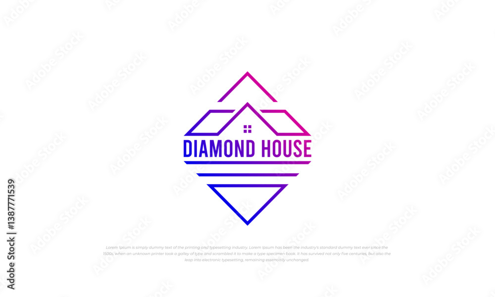 Naklejka premium badge, emblem, stamp style logo for diamond house with abstract style.