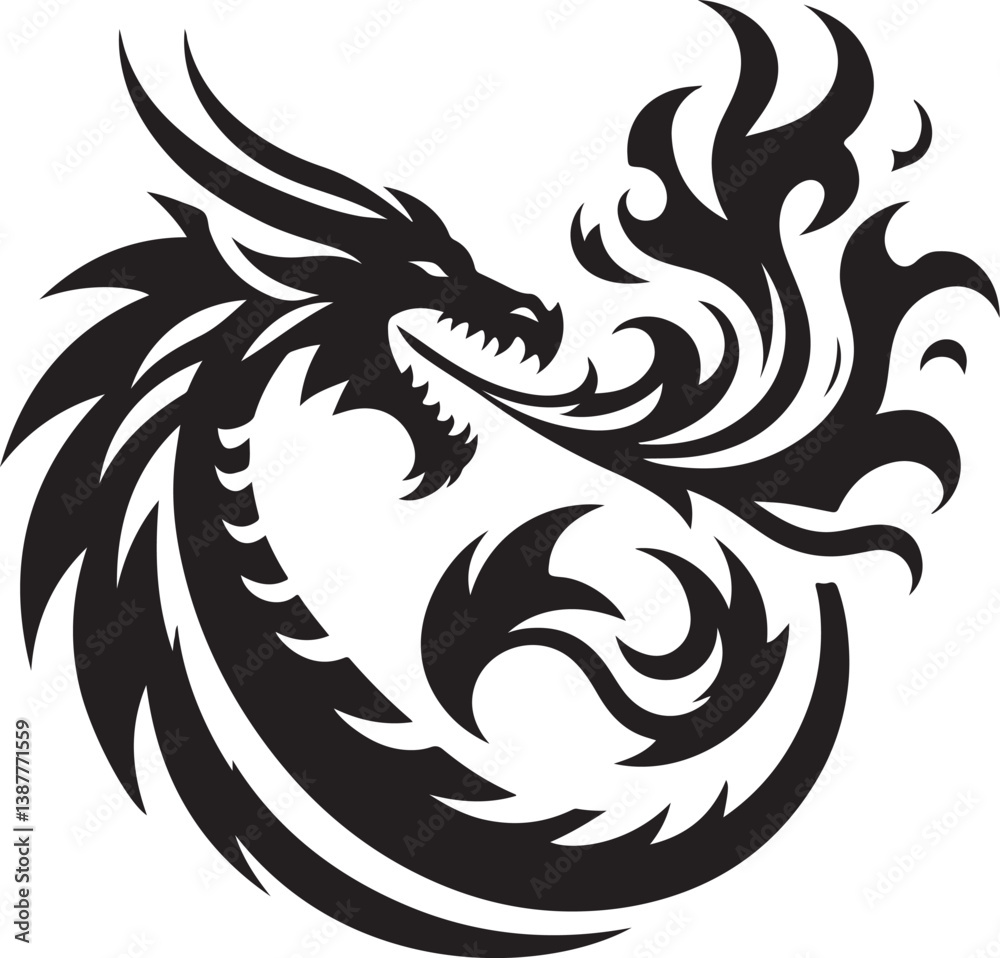 Obraz premium Dragon logo vector