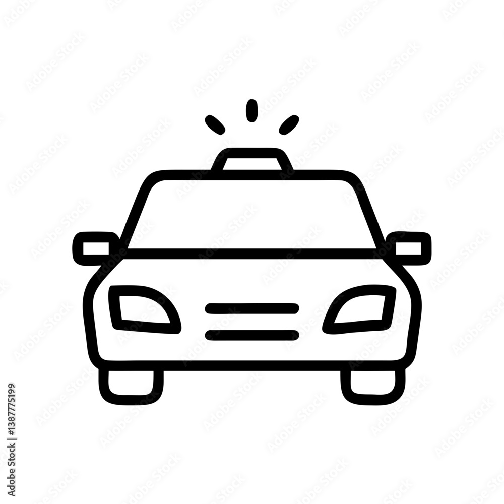 Police Car Icon for Law Enforcement and Security Themes Police Car Icon for Law Enforcement and Security Themes