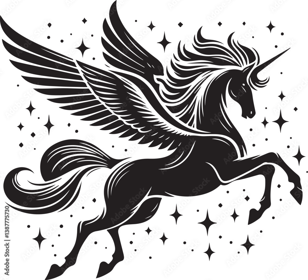 Fototapeta premium Pegasus logo vector