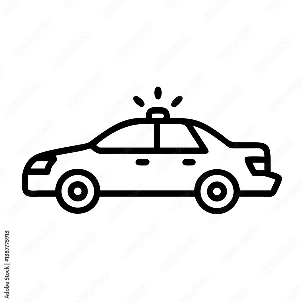 Police Car Icon for Law Enforcement and Security Themes Police Car Icon for Law Enforcement and Security Themes