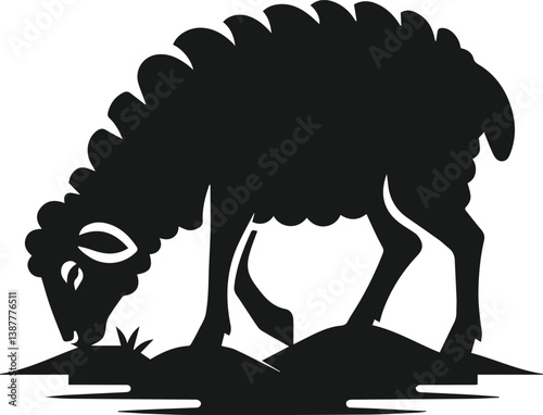 Silhouette of a sheep black vector