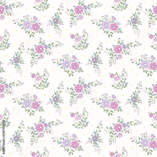 Vintage floral pattern, flower seamless pattern, Hand drawn flower background, small flower design. ditsy pattern. Ditsy floral print for packaging, textile, wrapping paper, wallpaper, Fashion