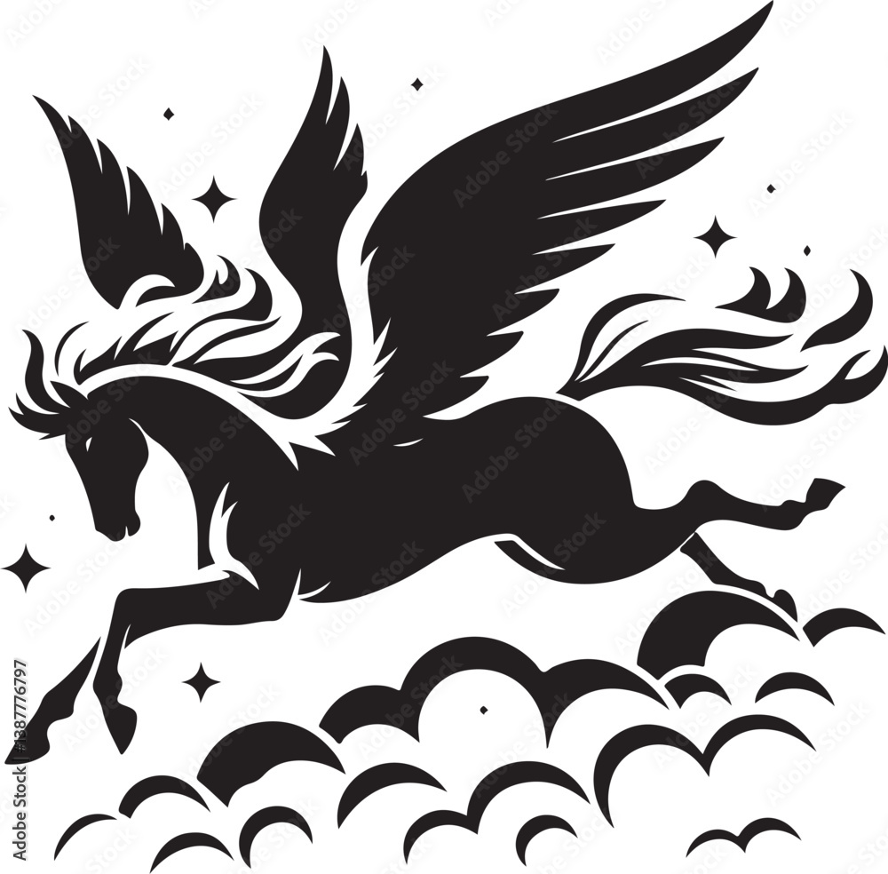 Fototapeta premium Pegasus logo vector