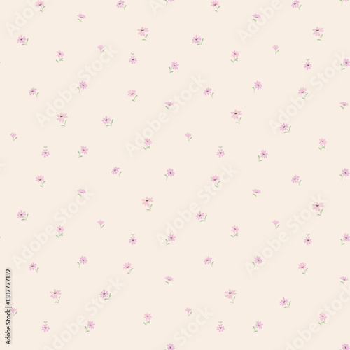 Vintage floral pattern, flower seamless pattern, Hand drawn flower background, small flower design. ditsy pattern. Ditsy floral print for packaging, textile, wrapping paper, wallpaper, Fashion
