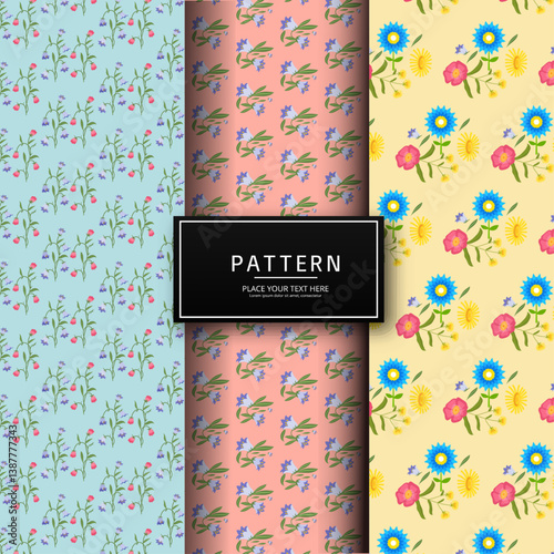 Seamless background featuring an exotic floral pattern in flat style for use in mockups, fabrics, fashion, wallpaper, and textiles. It is also editable.