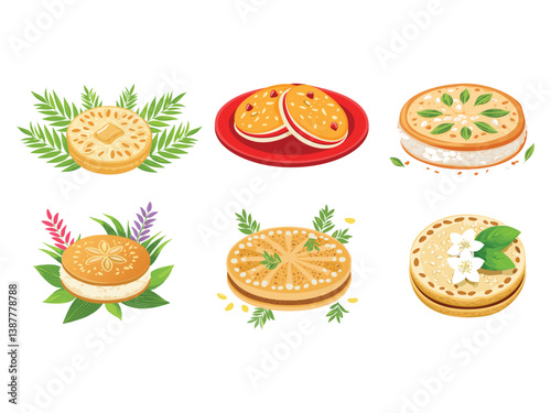 vector illustration of a Japanese food Senbei