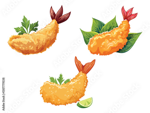 vector illustration of a Japanese food Tempura