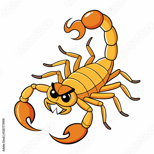 scorpion cartoon isolated on white