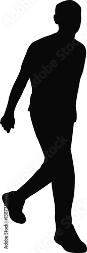 a man walking body silhouette vector