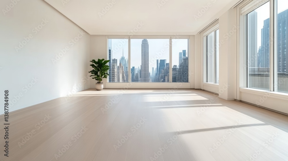 Obraz premium Empty Modern City Apartment